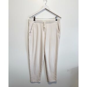 BAREFOOT DREAMS Malibu Brushed Fleece Tapered Pant L Large Sand
